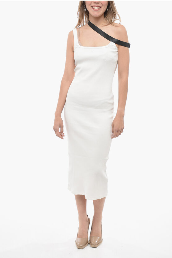 Shop Courrèges Ribbed Bodycon Dress With Contrasting Detail