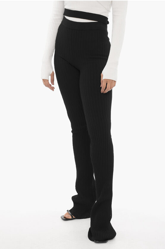 Shop Andreädamo Ribbed Boot Cut Pants