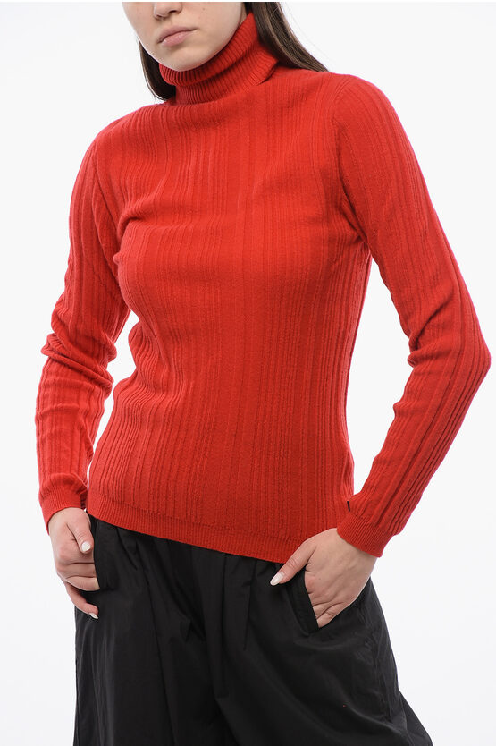 Woolrich Ribbed Cashmere Blend Sweater With Turtleneck
