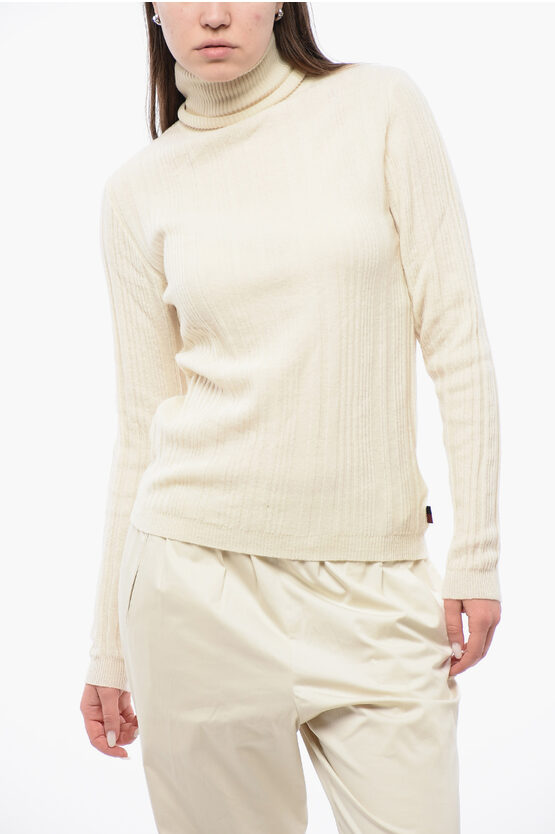 Woolrich Ribbed Cashmere Blend Sweater With Turtleneck