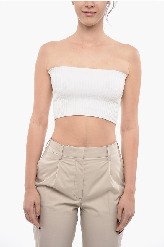 Chloé Ribbed Cashmere Blend Tube Top In White