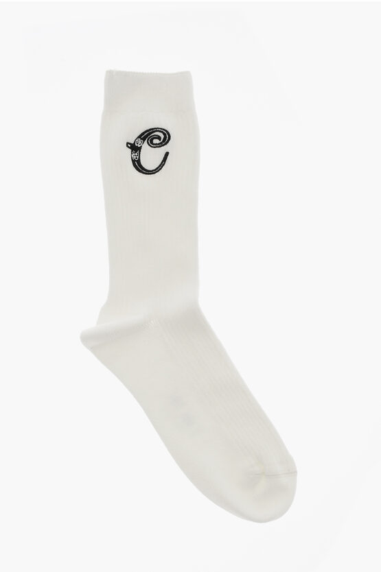 Shop Dior Ribbed Cotton Long Socks