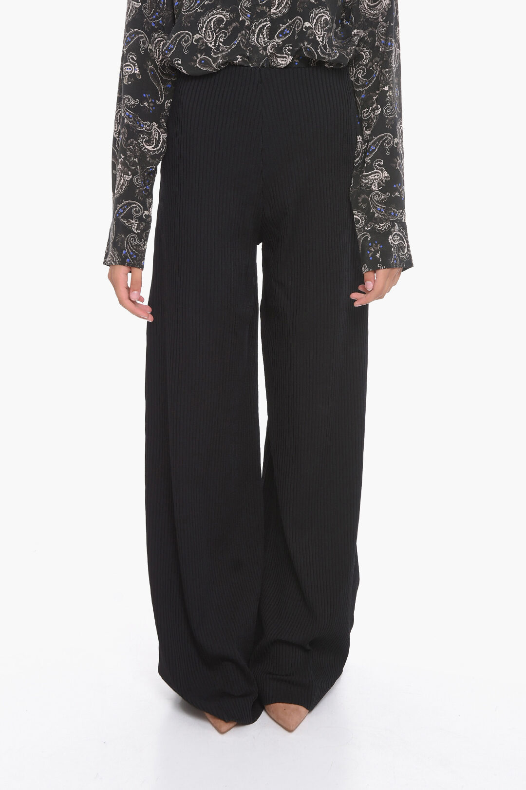 Balenciaga Ribbed Jersey Palazzo Trousers women - Glamood Outlet