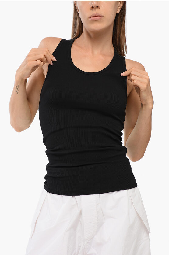 Wardrobe.nyc Ribbed Lightweight Cotton Tank Top In Black