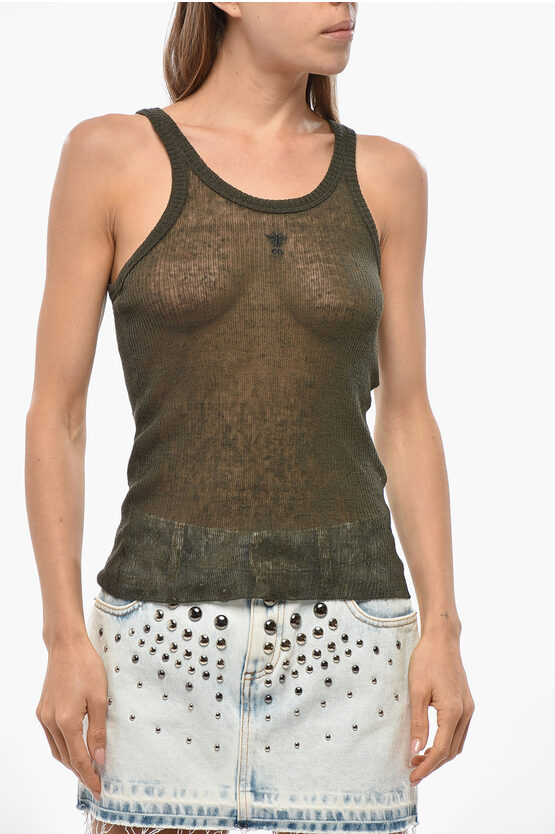 Dior Ribbed Linen Blend Tank Top