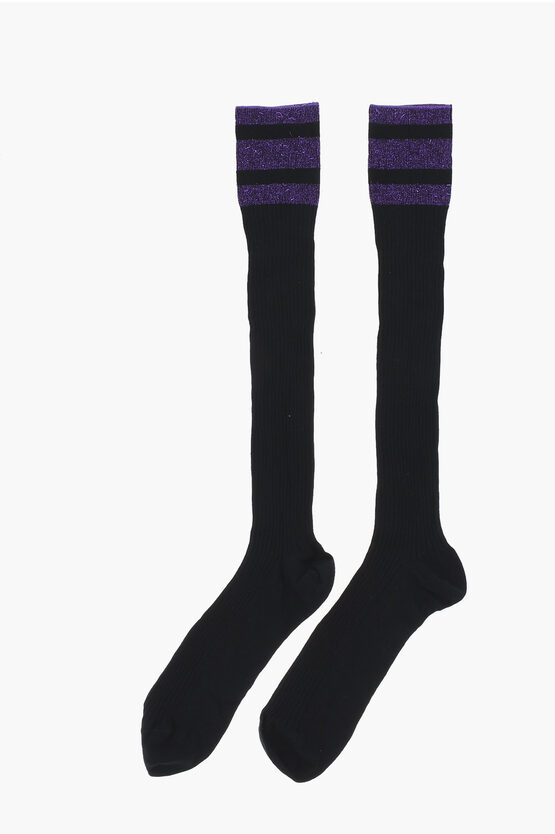 Dsquared2 Ribbed Long Socks With Lurex Details