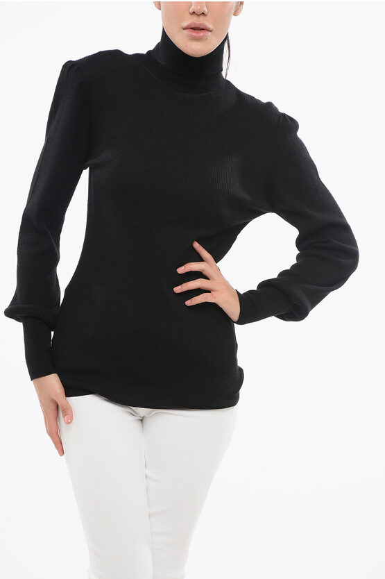Department Five Ribbed Merinos Wool Sandy Turtleneck Sweater In Black