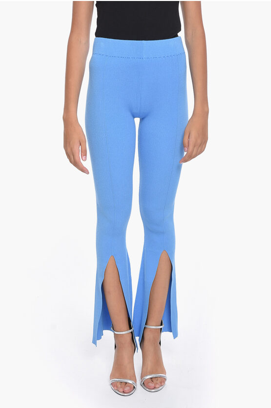 Shop Remain Ribbed Omly Boot-cut Pants With Ankle Split