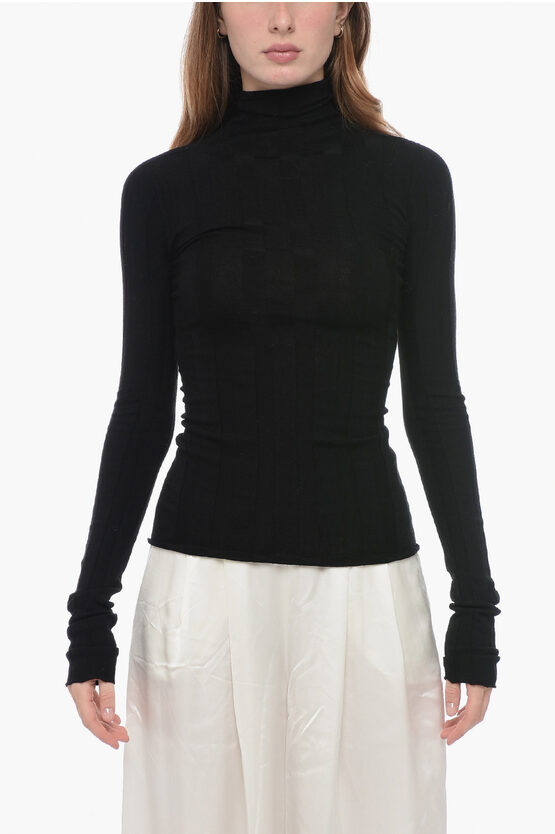 Shop Sportmax Ribbed Pisano Sweater With Turtle Neck