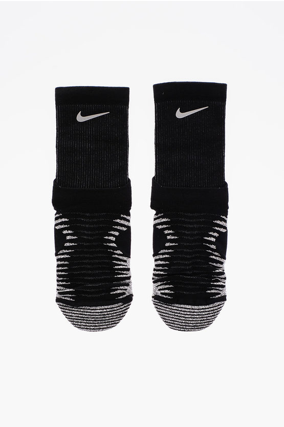 Nike Ribbed Running Long Socks In Black