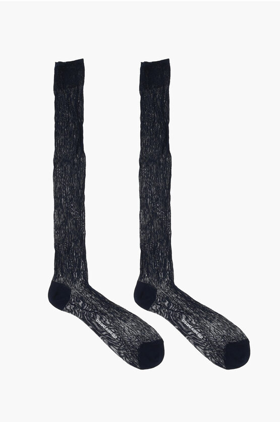 Dsquared2 Ribbed Silk Long Socks