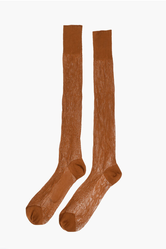 Dsquared2 Ribbed Silk Long Socks