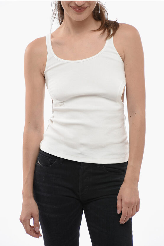 Shop Off-white Ribbed Stretch Cotton Meteor Tank Top