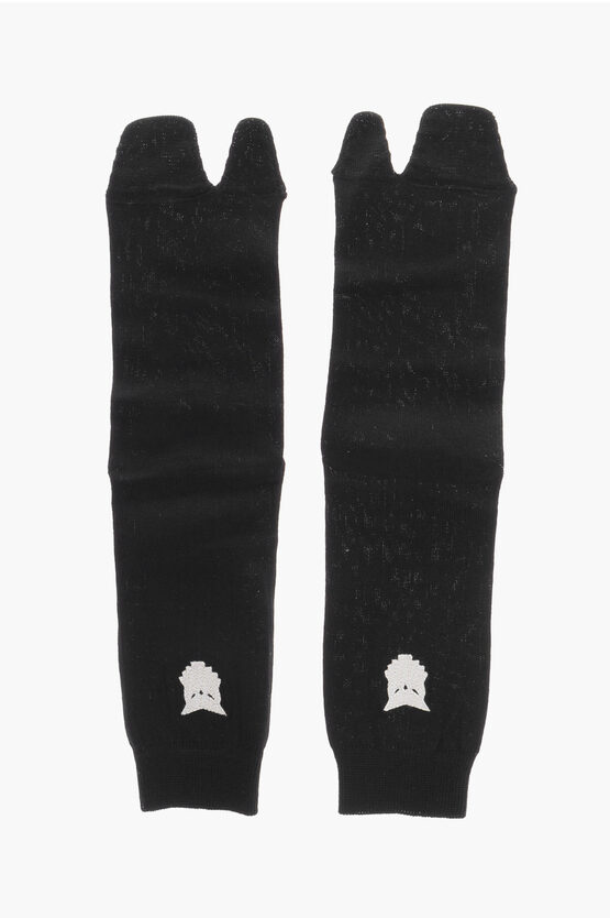 Shop Maison Margiela Ribbed Tabi Socks With Embroidery