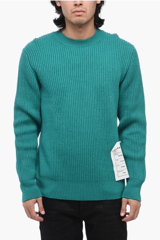 Shop Amaranto Ribbed Wool Crew-neck Sweater