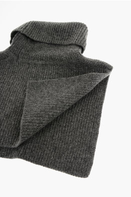 Dolce & Gabbana Black Ribbed Cashmere Scarf