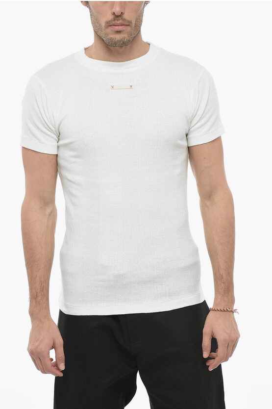 Maison Margiela Ribber Short Sleeved T-shirt In White