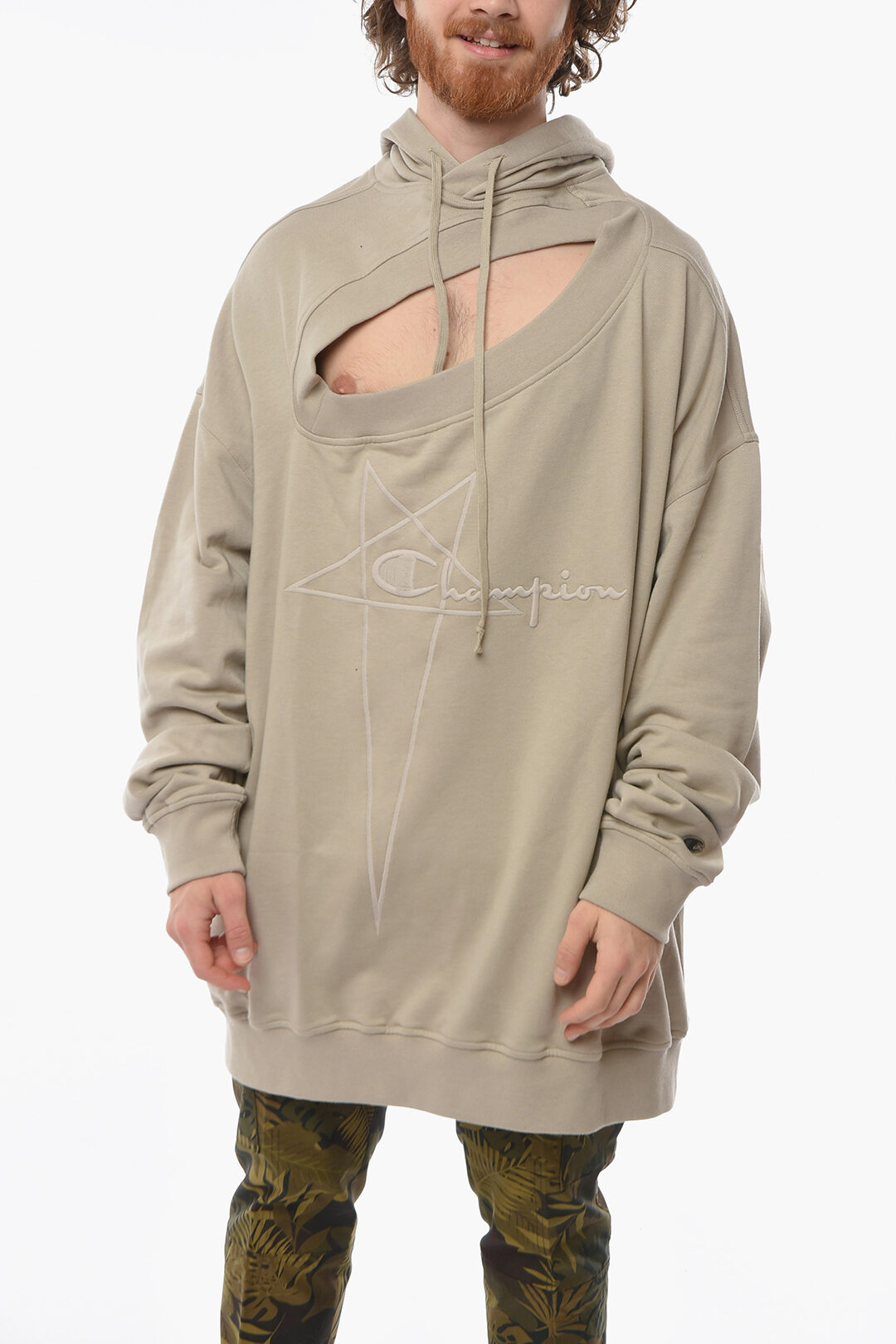 RICK OWENS X CHAMPION Cut-out Detail TOMMY Hoodie
