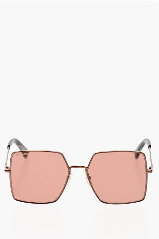 Dsquared2 Rimless Sunglasses With Metal Frame In Pink