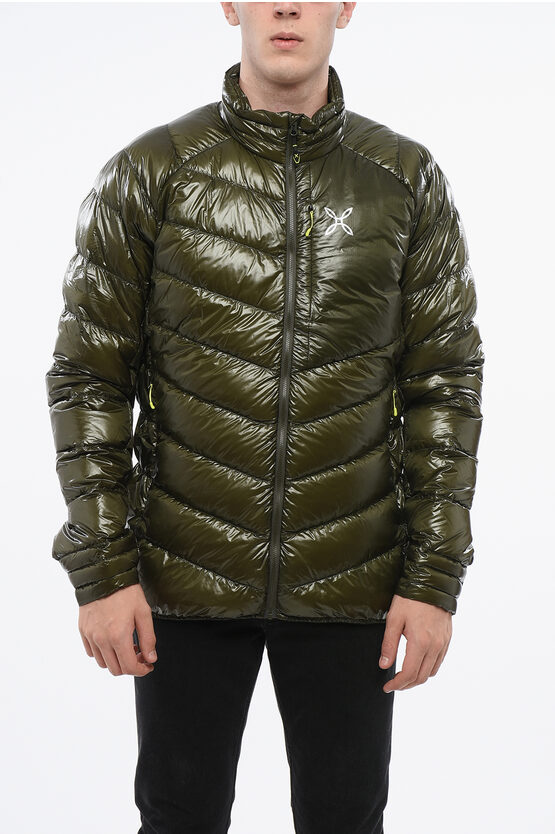 Montura Rip Stop Checked Helios Lightweight Down Jacket In Green