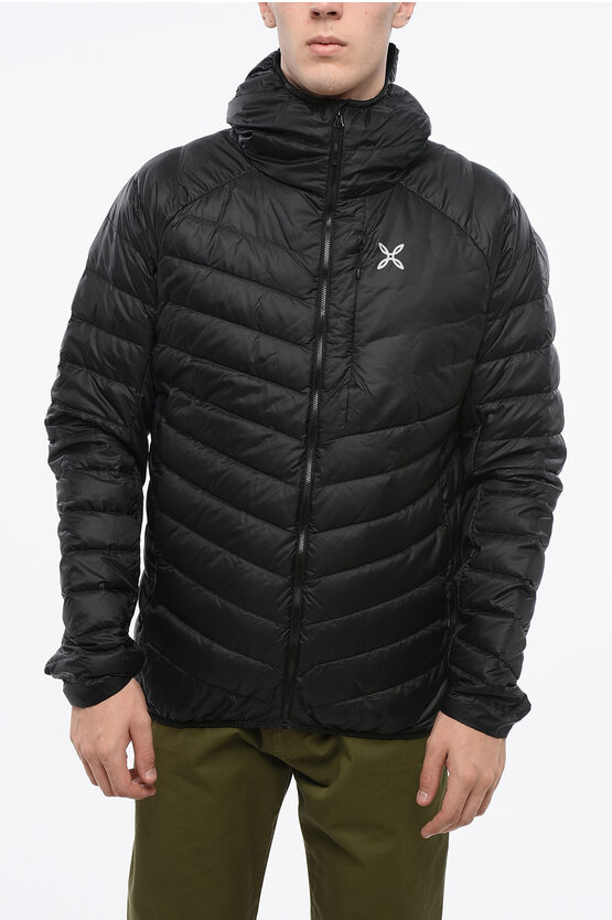 Montura Rip Stop Checked Helios Lightweight Down Jacket In Black