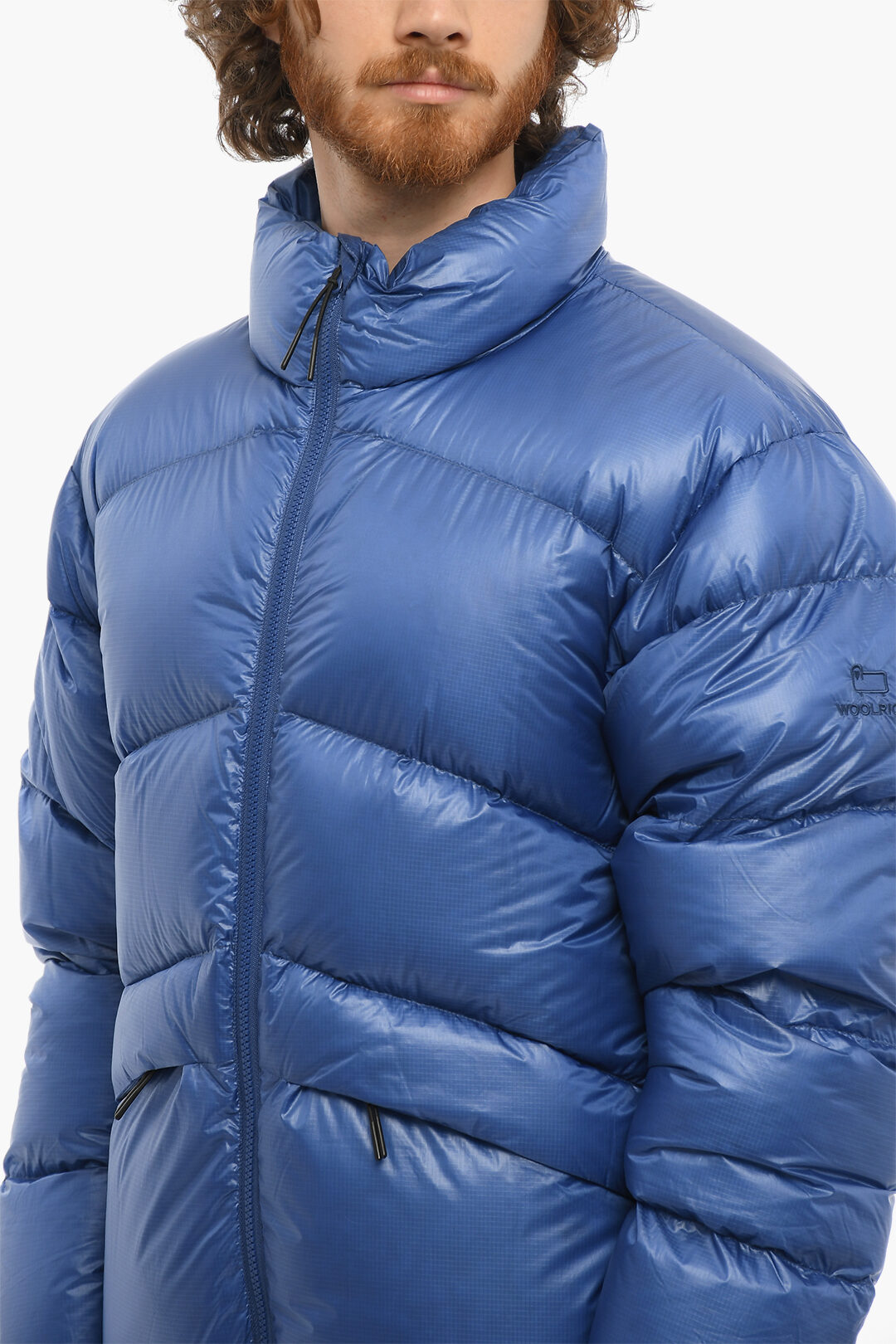 Woolrich Rip Stop Checked POWDER SNOW Down Jacket with 2 Pockets men ...