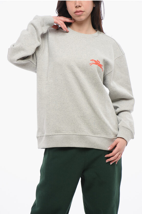 Shop Longchamp Robert Indiana Fleeced-cotton Crew-neck Sweatshirt With Maxi