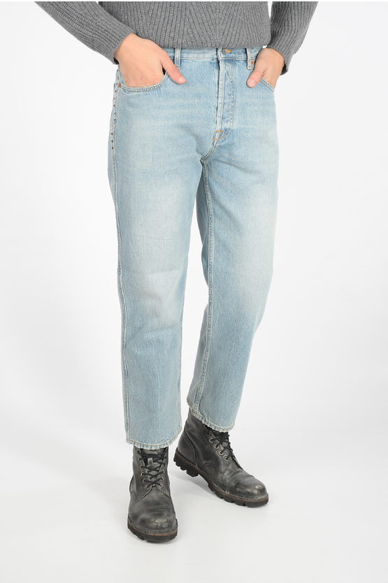 デニム・ジーパン VALENTINO JEANS (6B3DD18X94V) Valentino Faded blue jeans with jacquard background | TheDoubleF