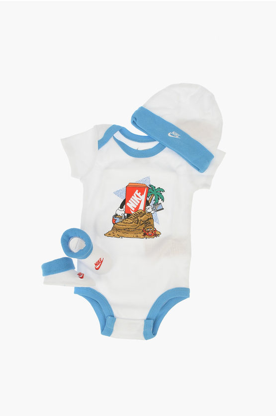 Nike Romper Suit Shoes And Hat Set In White