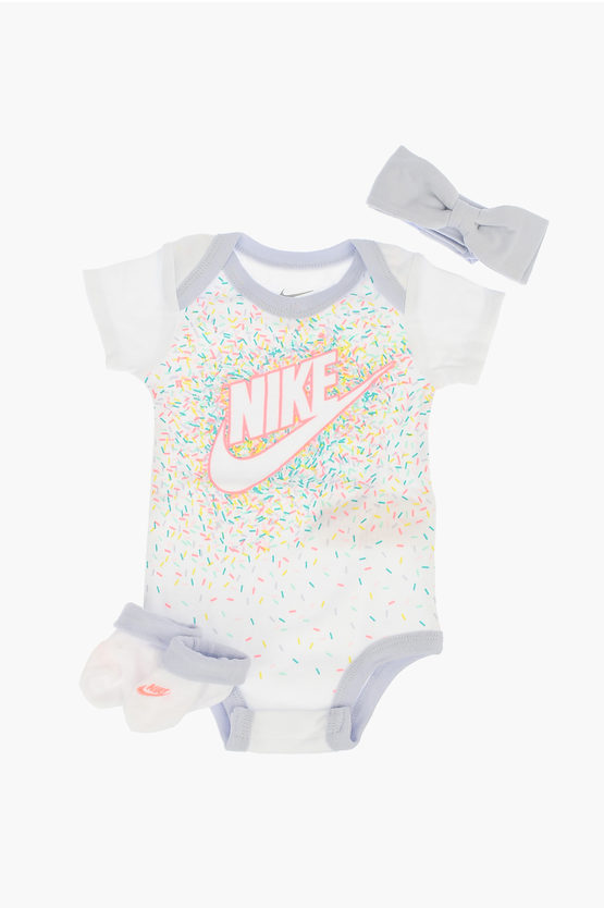 Nike Romper Suit Shoes And Papillon Set In Gray