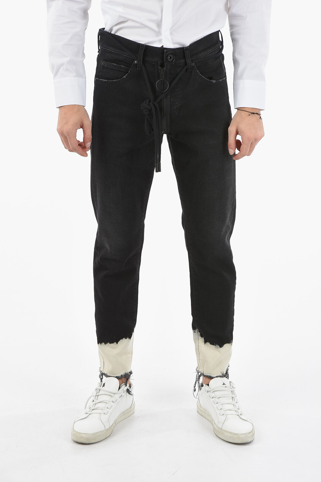 OffWhite Rope Belt BLEACH Cropped Fit Denims men Glamood Outlet