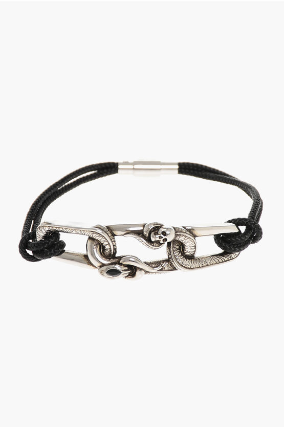 Alexander Mcqueen Rope Loop Bracelet With Brass Detail