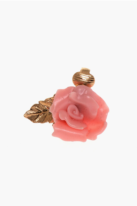 DSQUARED2 ROSE SHAPED METAL CLIP-ON SINGLE EARRING