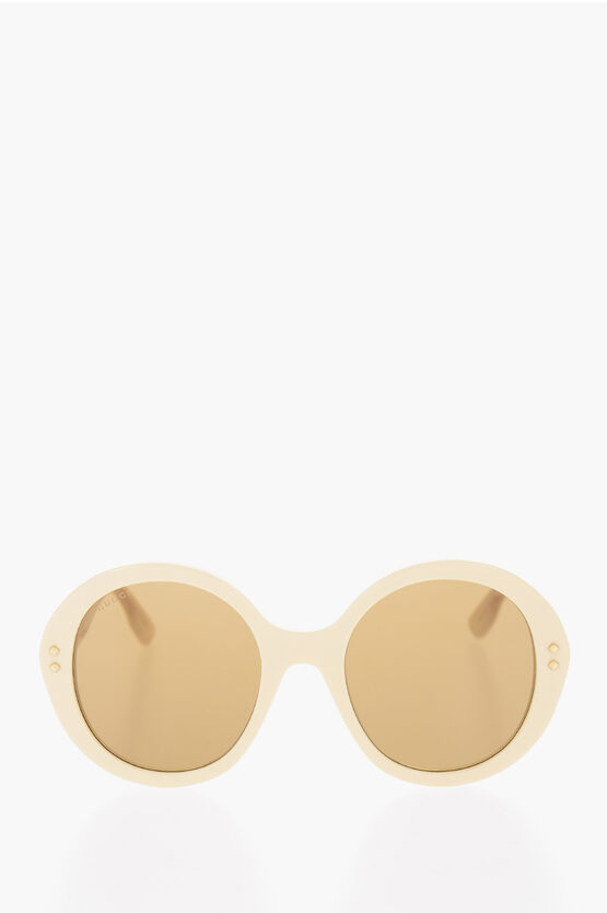 Shop Gucci Round-desing Sunglasses With Jewel Detailing