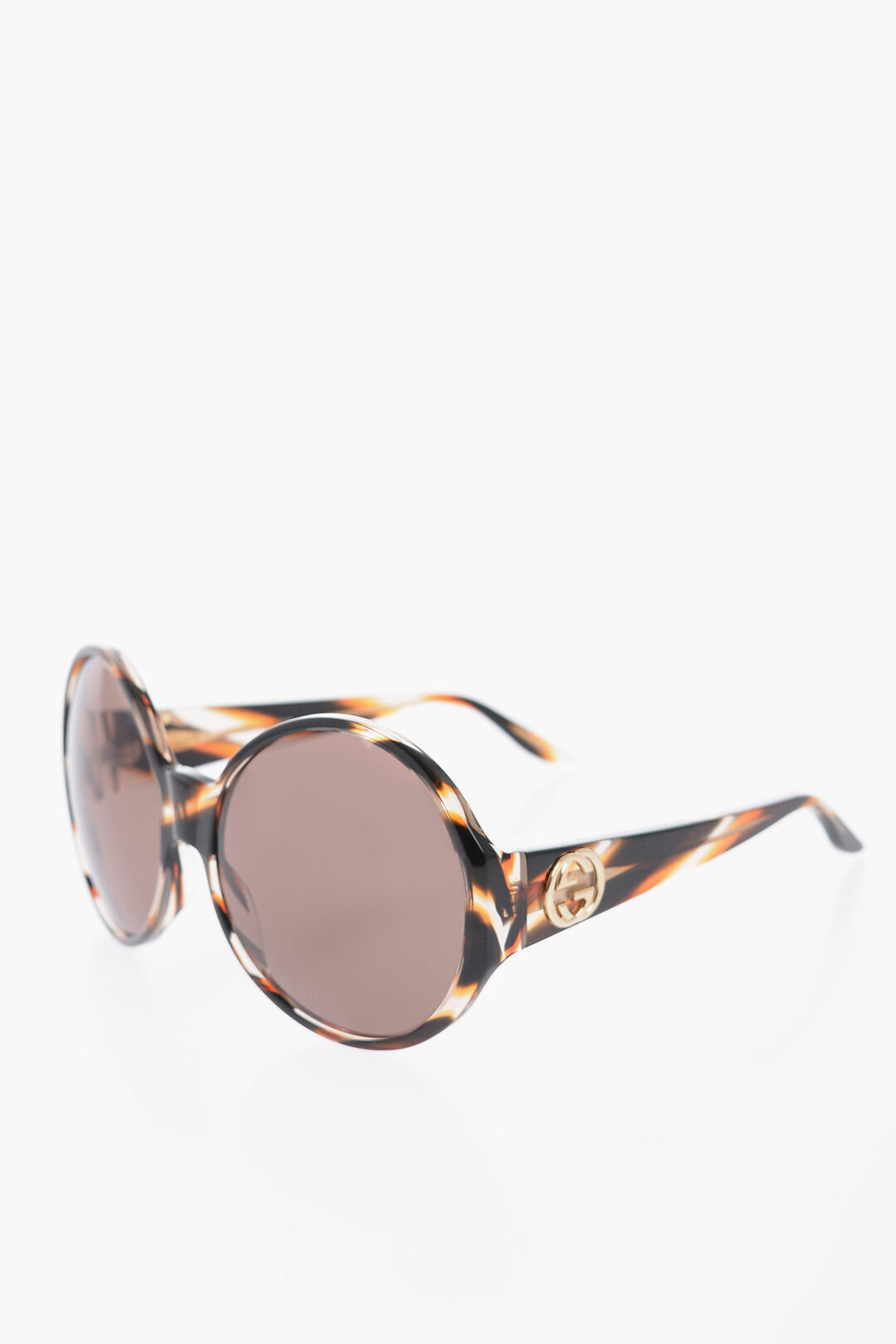 Gucci Women\'s Tortoise Round Sunglasses GUCCI Tortoise & Gold Metal GG0206SK 003 58 17-150 Women main image 4