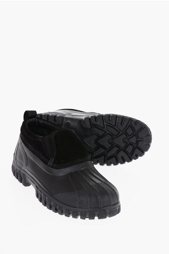 Diemme Rubber And Suede Balbi Slip-on Trainers With Round Toe In Black