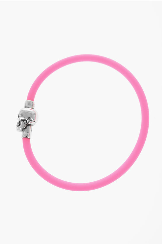 Alexander Mcqueen Rubber Bracelet With Magnetic Closure In Pink