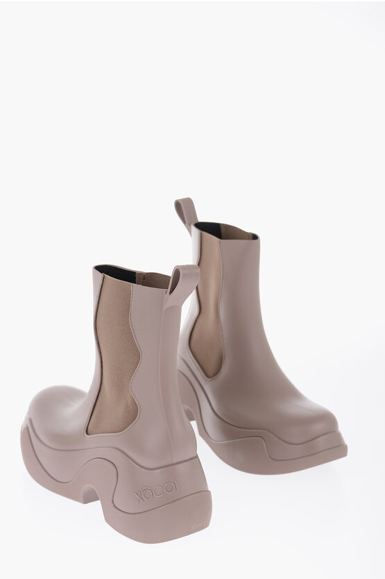 Xocoi Rubber Chelsea Boots With Heel 7cm In Neutral