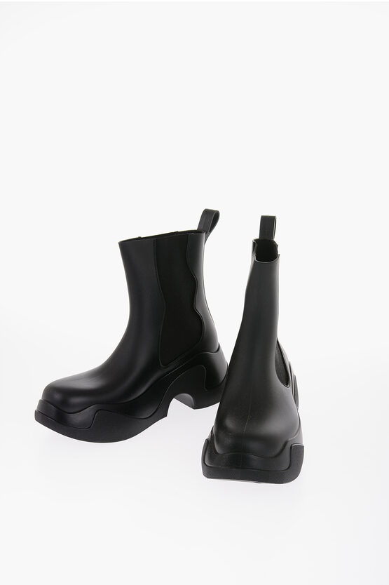 Shop Xocoi Rubber Chelsea Boots With Heel 7cm