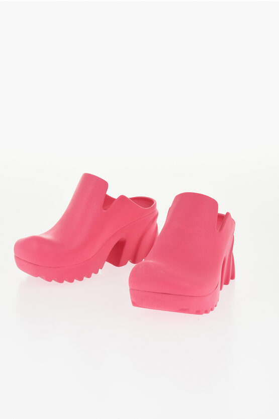 Bottega Veneta Rubber Flash Mules 7cm In Pink