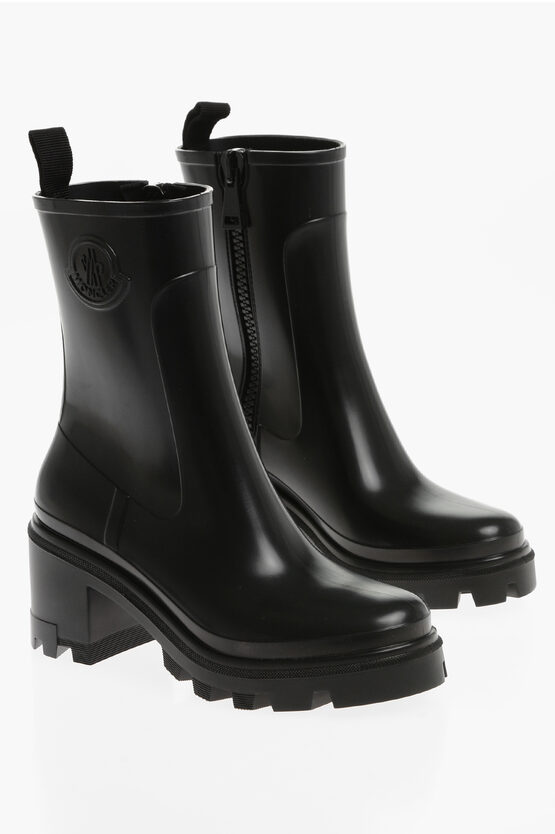 Moncler Rubber Loftgrip Boots With Tank Sole 7 Cm In Black