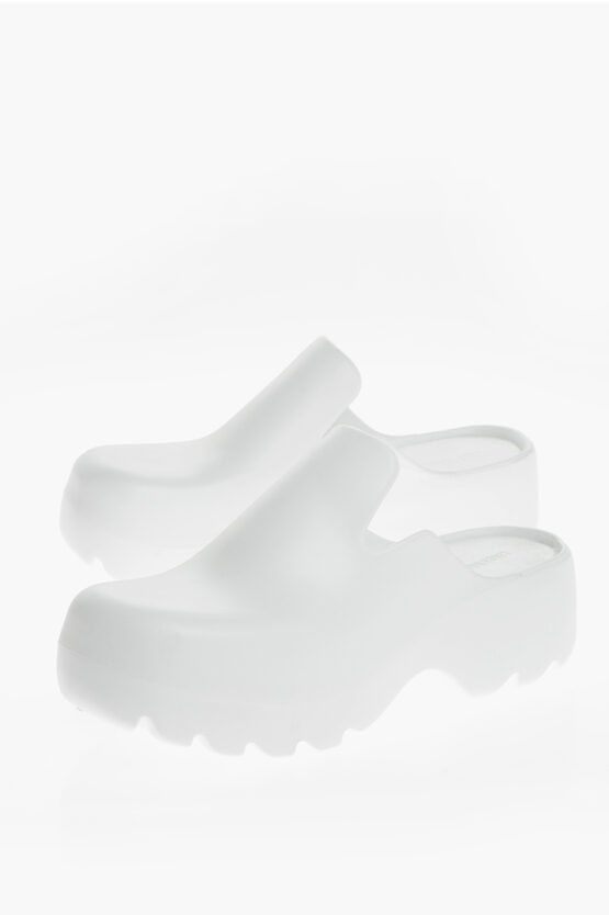 Bottega Veneta Rubber Mules Heel 5cm In White