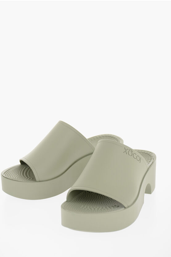 Shop Xocoi Rubber Mules With Heel 6cm