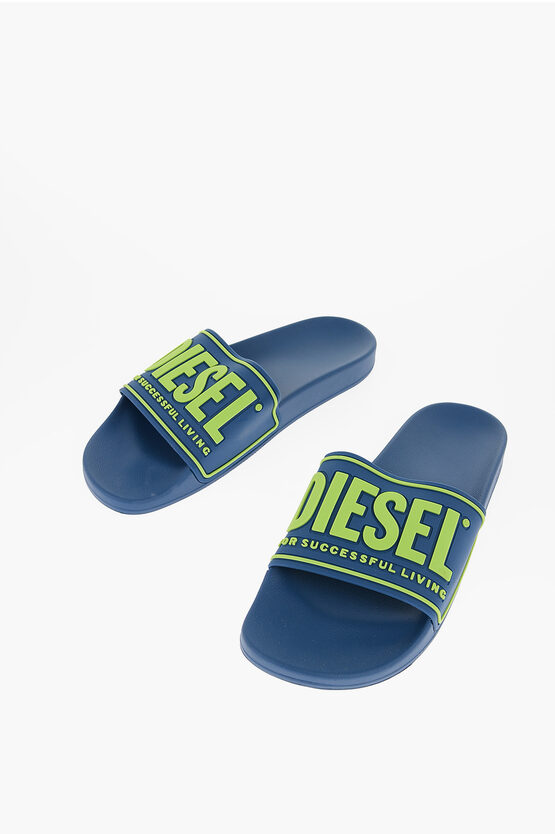 Shop Diesel Rubber Sa-mayemi Cc Slides With Embossed Logo