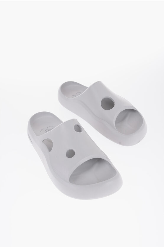 Off-white Rubber Sliders With Cut-out In Gray