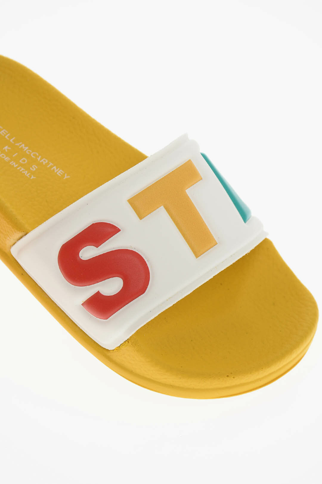 Stella McCartney Kids Rubber Slides with Multicolored Embossed Logo
