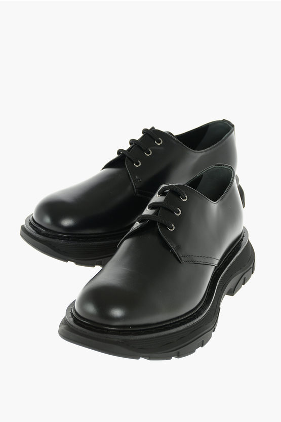Alexander McQueen Rubber Sole Lace up Leather Derby Shoes 남성 - Glamood ...