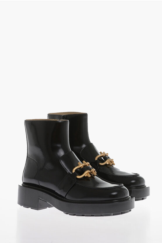 Shop Bottega Veneta Rubber Sole Monsieur Leather Booties