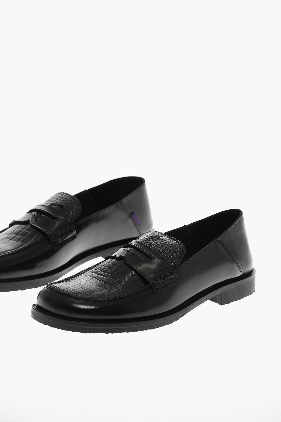 Rubber Sole Printed Leather OTELLO Loafers