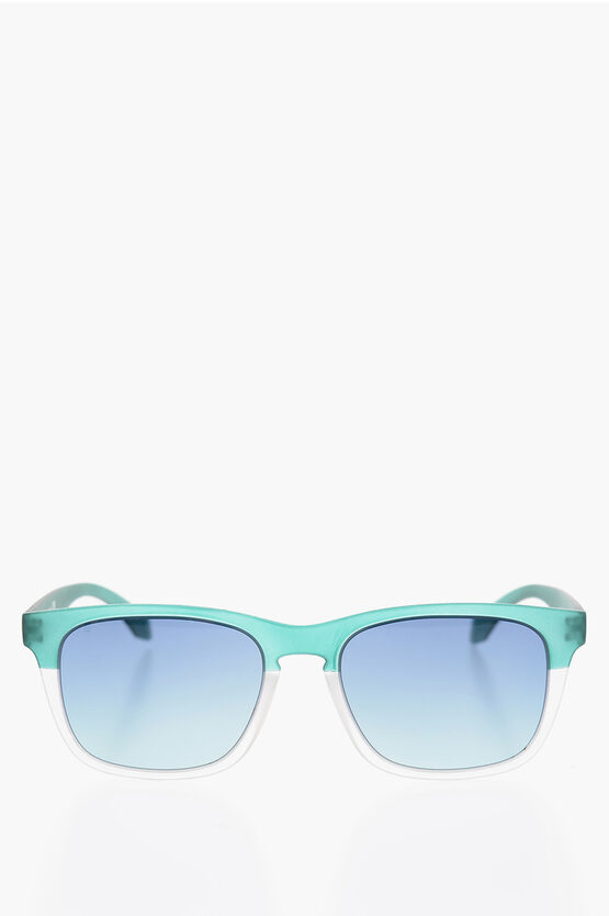 Alsteca Rubberized-effect Overtown C.81 Sunglasses With Gradient Len In Green